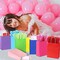 32 Pieces Gift Bags with 32 Tissues, 8 Colors Party Favor Bags with Handles, Rainbow Gift Bags for Wedding, Birthday, Party Supplies and Gifts